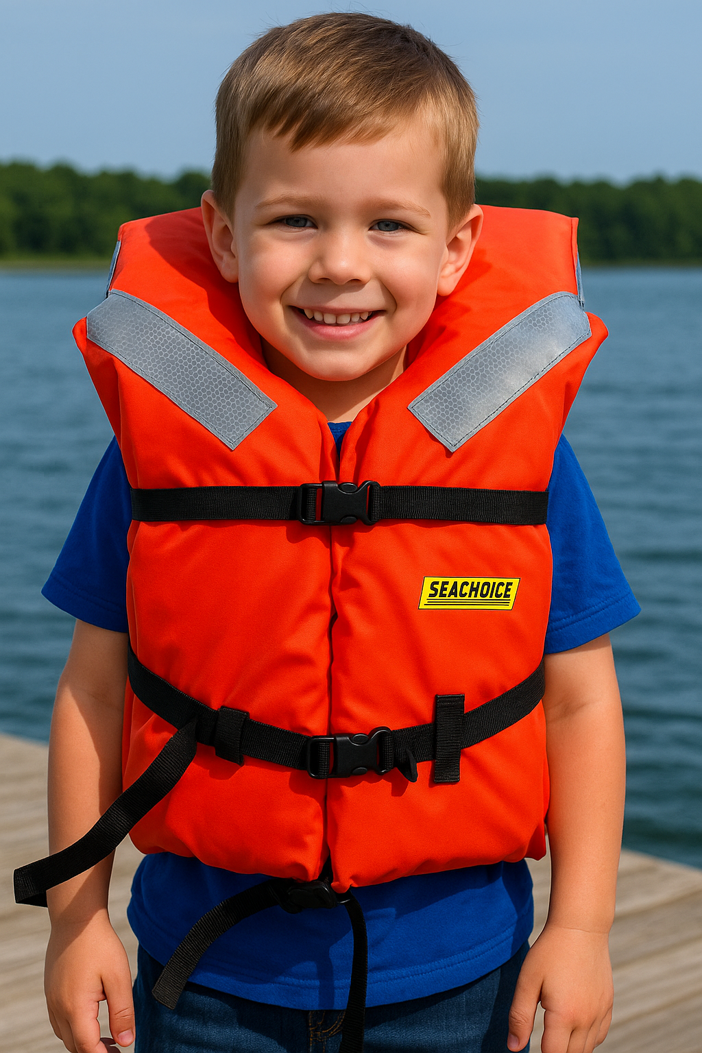 Child wearing Type I Offshore Life Jacket