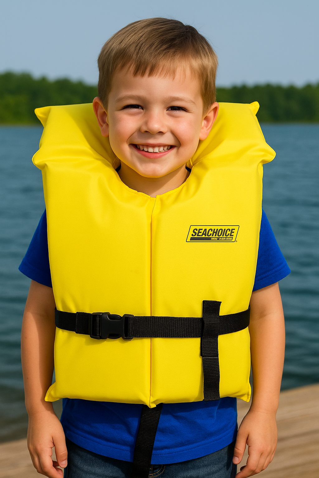 Child wearing Type II Near-Shore Life Jacket
